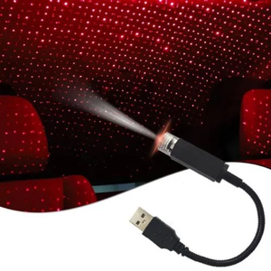 LAMPARA INTERIOR EFECTO ESTRELLAS AJUSTABLE CON ENTRADA USB ROJO