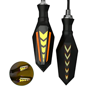 LAMPARA DIRRECCIONAL BICOLOR  PARA MOTO C/21 LED FLECHAS TIPO GEL FLASH Y SECUENCIAL
