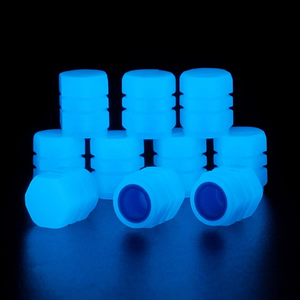 TAPON DE VALVULA DE PLÁSTICO FLUORECENTE 500 PZAS AZUL