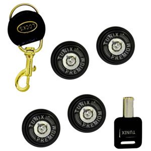 4 CHAPAS DE SEGURIDAD AUTOMOTRIZ LÍNEA PREMIUM CON LLAVERO.