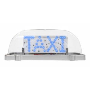 COPETE PARA TAXI TRANSPARENTE LUZ DE LEDS Y 2 VISTAS-AZUL