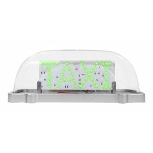 COPETE PARA TAXI TRANSPARENTE LUZ DE LEDS Y 2 VISTAS-VERDE