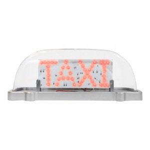 COPETE PARA TAXI TRANSPARENTE LUZ DE LEDS Y 2 VISTAS-ROJA