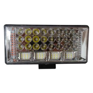 FARO RECTANGULAR 8" C/68 LEDS BLANCO EN MEDIO Y AZUL/ROJO EN EL LATERAL CON ESTROBO