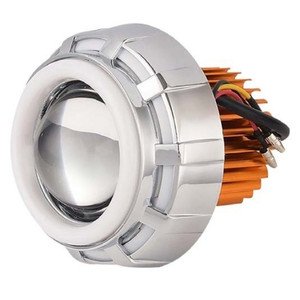 FARO PARA MOTO DE 1 LED DE LUZ BLANCA DE 18W CARCASA REDONDA Y ARO DE LED DE COLOR-ROJO