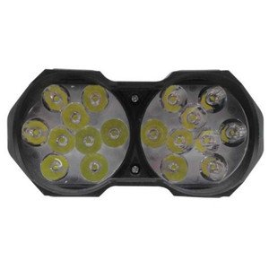 FARO DOBLE PARA MOTOCICLETA CON 18 LEDS FUNCION ALTA BAJA Y ESTROBO.