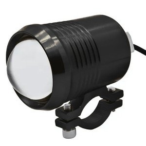 FARO P/ MOTO REDONDO DE 10W C/ ESTROBO CARCASA NEGRA
