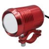 FARO P/ MOTO REDONDO DE 10W C/ ESTROBO CARCASA ROJA