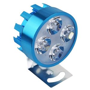FARO MOTO REDONDO CON 4 HIPERLEDS DE 1W CARCASA AZUL C/ESTROBO