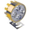 FARO MOTO REDONDO CON 4 HIPERLEDS DE 1W CARCASA DORADA C/ESTROBO