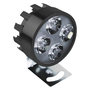 FARO MOTO REDONDO CON 4 HIPERLEDS DE 1W CARCASA NEGRA C/ESTROBO