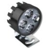 FARO P MOTO REDONDO C 4 HIPERLEDS C ESTROBO CARCASA NEGRO, BLANCO-AMBAR
