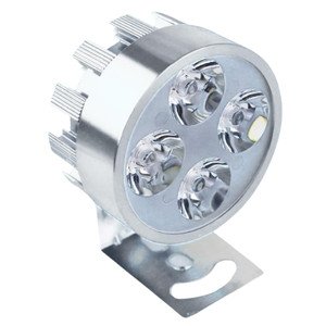 FARO MOTO REDONDO CON 4 HIPERLEDS DE 1W CARCASA PLATA C/ESTROBO
