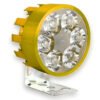 FARO P/ MOTO REDONDO 6 HIPERLEDS DE 1W CARCASA DORADA C/ ESTROBO