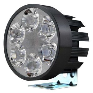 FARO P/ MOTO REDONDO C/ 6 HIPERLEDS C/ ESTROBO CARCASA NEGRO, BLANCO-AMBAR