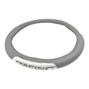 FUNDA PARA VOLANTE MEDIANA CON REFLEJANTE DE 38CM LEYENDA RACING GRIS CON PLATA