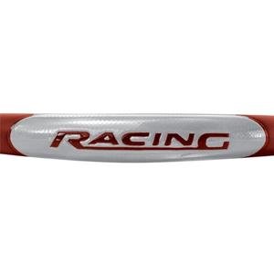 FUNDA PARA VOLANTE MEDIANA CON REFLEJANTE DE 38CM LEYENDA RACING ROJO CON PLATA