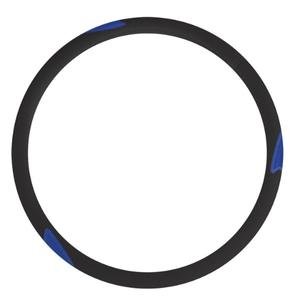 FUNDA PARA VOLANTE MEDIANA CON REFLEJANTE DE 38 CM CON FLECHA PUNTA CHICA NEGRO CON AZUL.