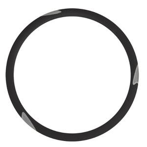 FUNDA PARA VOLANTE MEDIANA CON REFLEJANTE DE 38 CM CON FLECHA PUNTA CHICA NEGRO CON PLATA.