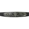 FUNDA PARA VOLANTE MEDIANA CON REFLEJANTE DE 38 CM CON TRIBAL NEGRO CON PLATA.