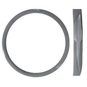FUNDA PARA VOLANTE MEDIANA CON REFLEJANTE DE 38 CM CON FLECHA PUNTA GANDE GRIS CON PLATA.