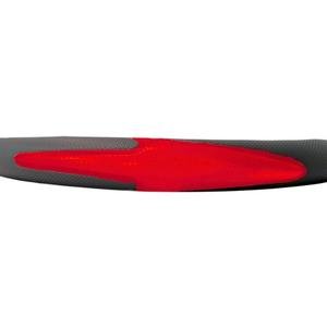 FUNDA PARA VOLANTE MEDIANA CON REFLEJANTE DE 38 CM CON FLECHA PUNTA GANDE NEGRO CON ROJO.