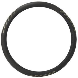 FUNDA PARA VOLANTE MEDIANA CON REFLEJANTE DE 38 CM CON PUNTAS DE FLECHA NEGRO CON PLATA.