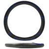 FUNDA PARA VOLANTE MEDIANA DE 38 CM NEGRA CON LÍNEA DE COLOR AZUL EN FORMA D
