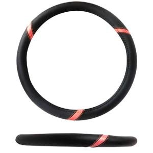 FUNDA PARA VOLANTE MEDIANA DE 38 CM CON TRES SECCIONES NEGRO CON ROJO.
