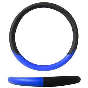 FUNDA PARA VOLANTE MEDIANA DE 38 CM DE COLOR NEGRO CON AZUL.