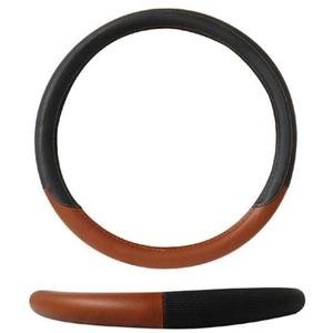 FUNDA PARA VOLANTE MEDIANA DE 38 CM DE COLOR NEGRO CON CHOCOLATE.