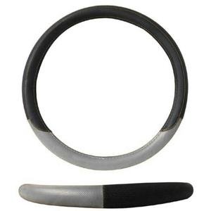 FUNDA PARA VOLANTE MEDIANA DE 38 CM DE COLOR NEGRO CON PLATA.