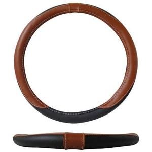 FUNDA PARA VOLANTE MEDIANA DE 38 CM DE COLOR NEGRO CON CHOCOLATE.