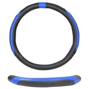 FUNDA PARA VOLANTE MEDIANA DE 38 CM DE COLOR NEGRO CON AZUL.