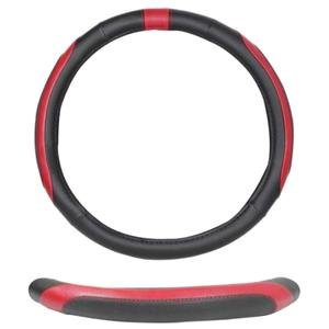 FUNDA PARA VOLANTE MEDIANA DE 38 CM DE COLOR NEGRO CON ROJO.