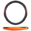FUNDA PARA VOLANTE MEDIANA DE 38 CM DE COLOR NEGRO CON NARANJA.