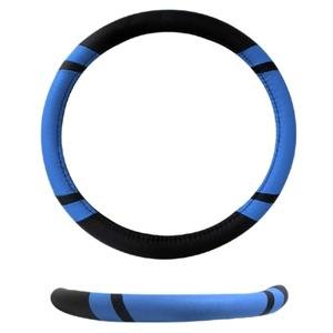 FUNDA PARA VOLANTE MEDIANA DE 38 CM DE COLOR NEGRO CON AZUL.