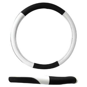 FUNDA PARA VOLANTE MEDIANA DE 38 CM DE COLOR NEGRO CON AZUL.