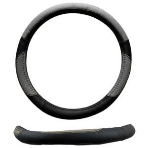 FUNDA PARA VOLANTE MEDIANA DE 38 CM DE COLOR NEGRO CON GRIS.