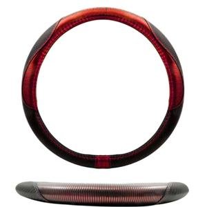 FUNDA PARA VOLANTE 38 CM NEGRA CON UNA SECCION PARTE INFERIOR COLOR ROJO