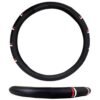 FUNDA PARA VOLANTE MEDIANA DE 38 CM NEGRA BANDERA DE COLOR BLANCO/ROJO