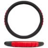 FUNDA PARA VOLANTE MEDIANA DE 38 CM NEGRA BASE DE MASAJE  ROJO