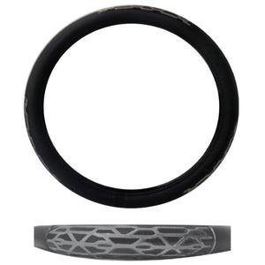 FUNDA PARA VOLANTE MEDIANA CON REFLEJANTE DE 38 CM CON TELARAÑA NEGRO CON PLATA