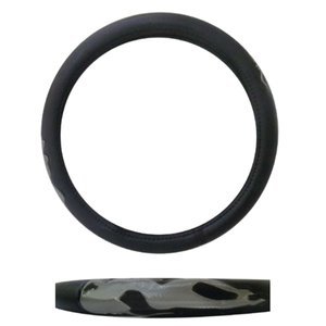 FUNDA PARA VOLANTE MEDIANA CON REFLEJANTE DE 38 CM CON MUJER NEGRO CON PLATA.