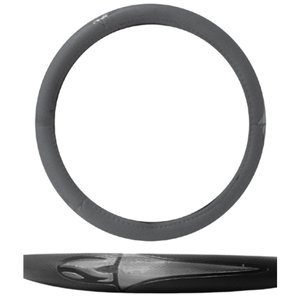 FUNDA PARA VOLANTE MEDIANA CON REFLEJANTE DE 38 CM CON ANTORCHA NEGRO CON AZUL.