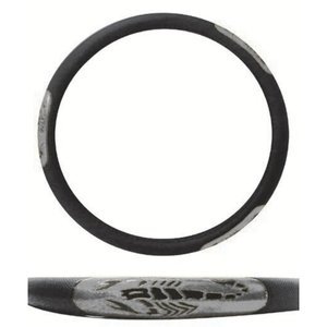 FUNDA PARA VOLANTE EXTRA EXTRA GRANDE CON REFLEJANTE DE 45 CM CON ESCORPIÓN NEGRO CON PLATA