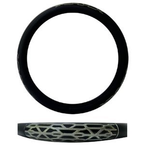 FUNDA PARA VOLANTE JUMBO DE 47 CM CON TELARAÑA NEGRO CON AZUL.
