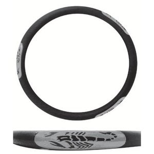 FUNDA PARA VOLANTE JUMBO CON REFLEJANTE DE 47 CM CON ESCORPIÓN NEGRO CON PLATA