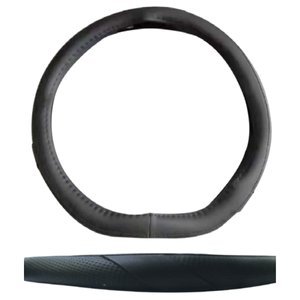 FUNDA PARA VOLANTE DE PIEL MEDIANA DE 38 CM CON PUNTOS NEGRO EN FORMA D