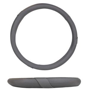 FUNDA PARA VOLANTE DE PIEL GRANDE DE 40 CM CON PUNTOS GRIS.